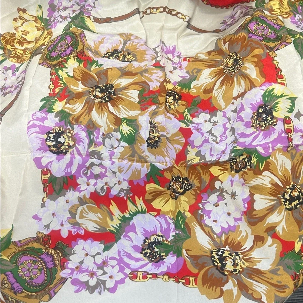 Luxurious Pierre Cardin Silk Floral Scarf Made in France Vintage